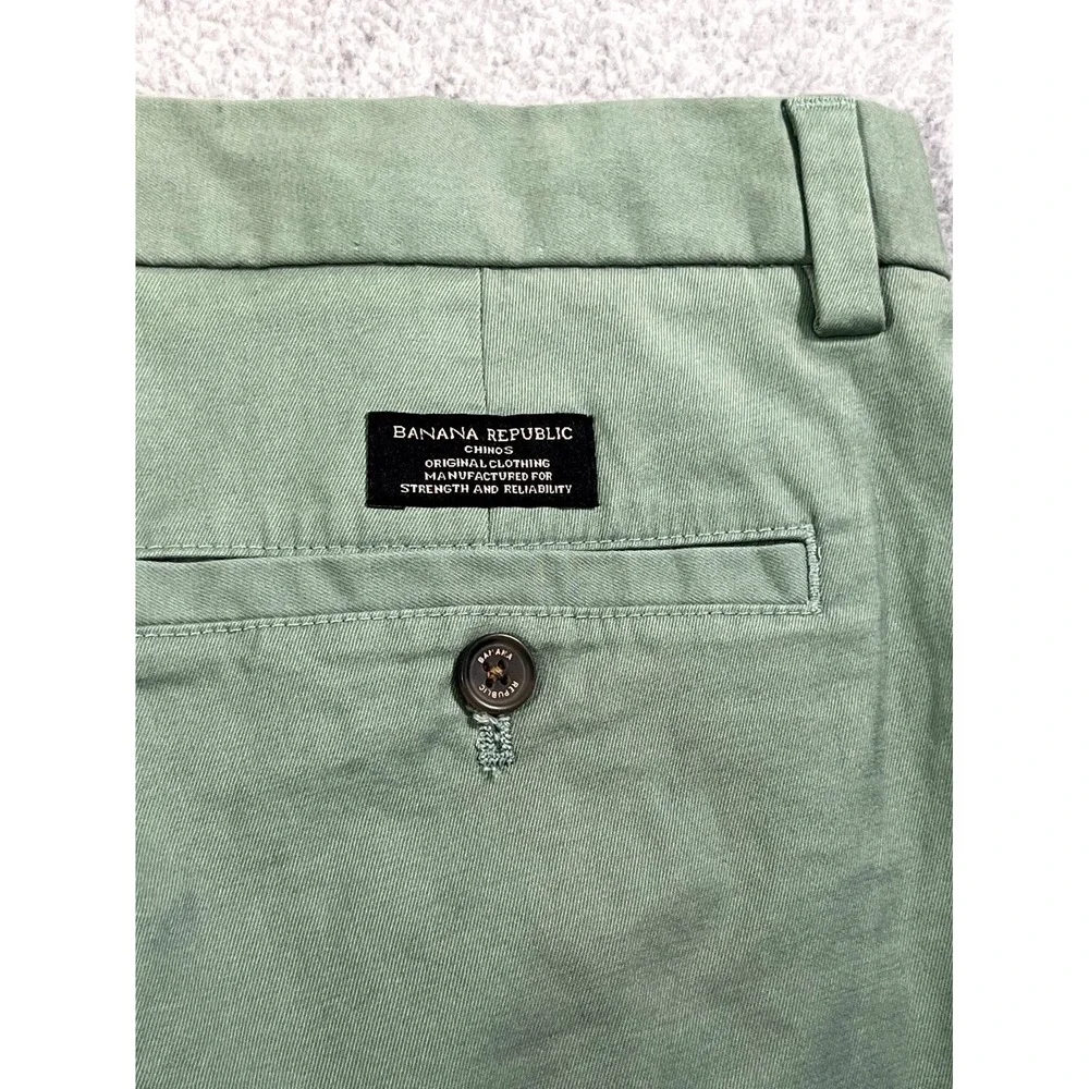 Banana Republic Chino Pants Mens 32x32 Mint‎ Green Fultone Skinny Leg Flat Front